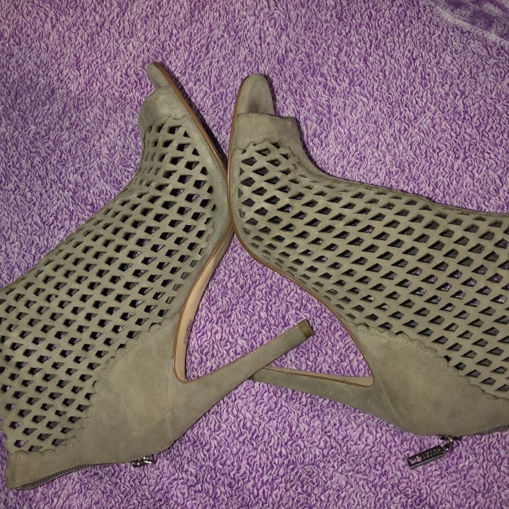 Gray Suede Heels